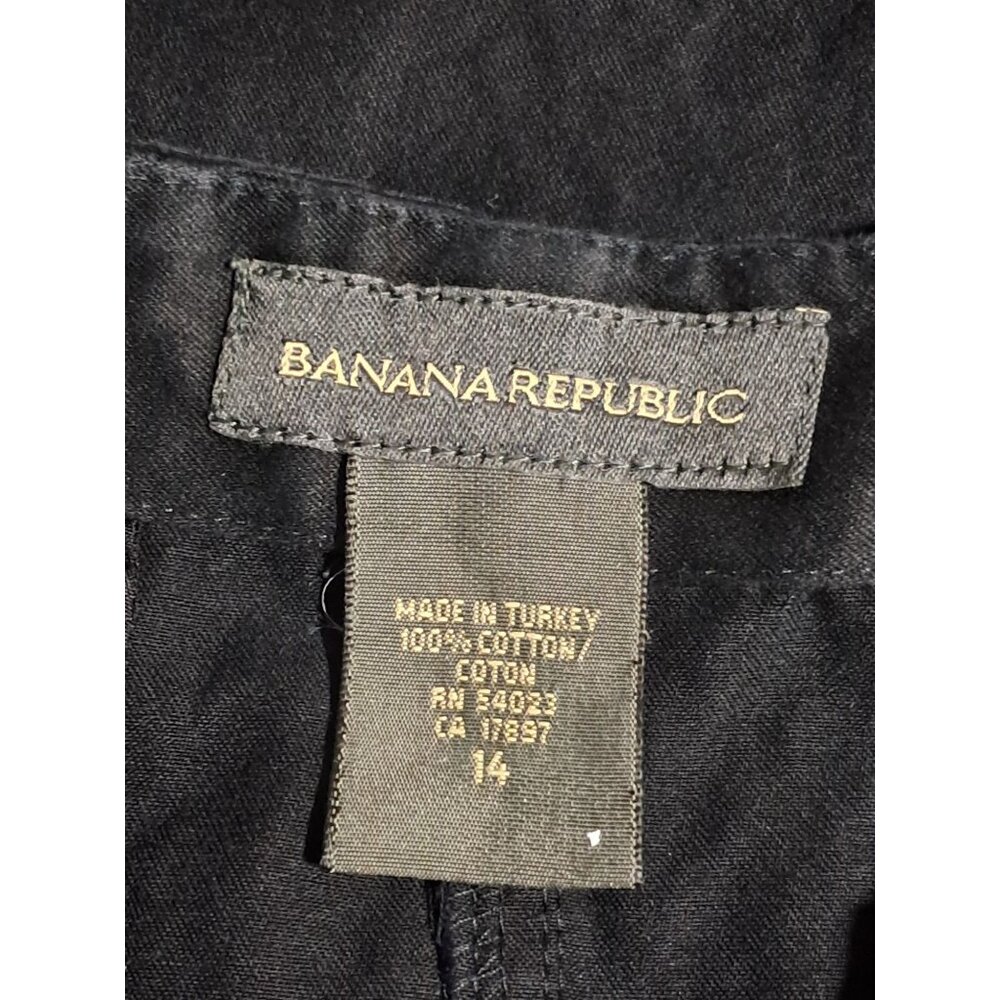 Banana Republic Black Cotton Pencil Skirt Size 14 - Picture 2 of 8